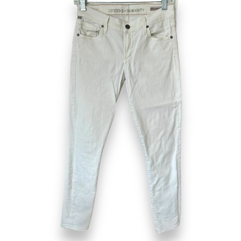Citizens of Humanity White Thompson Cropped Skinny Jeans preppy clean girl ankle